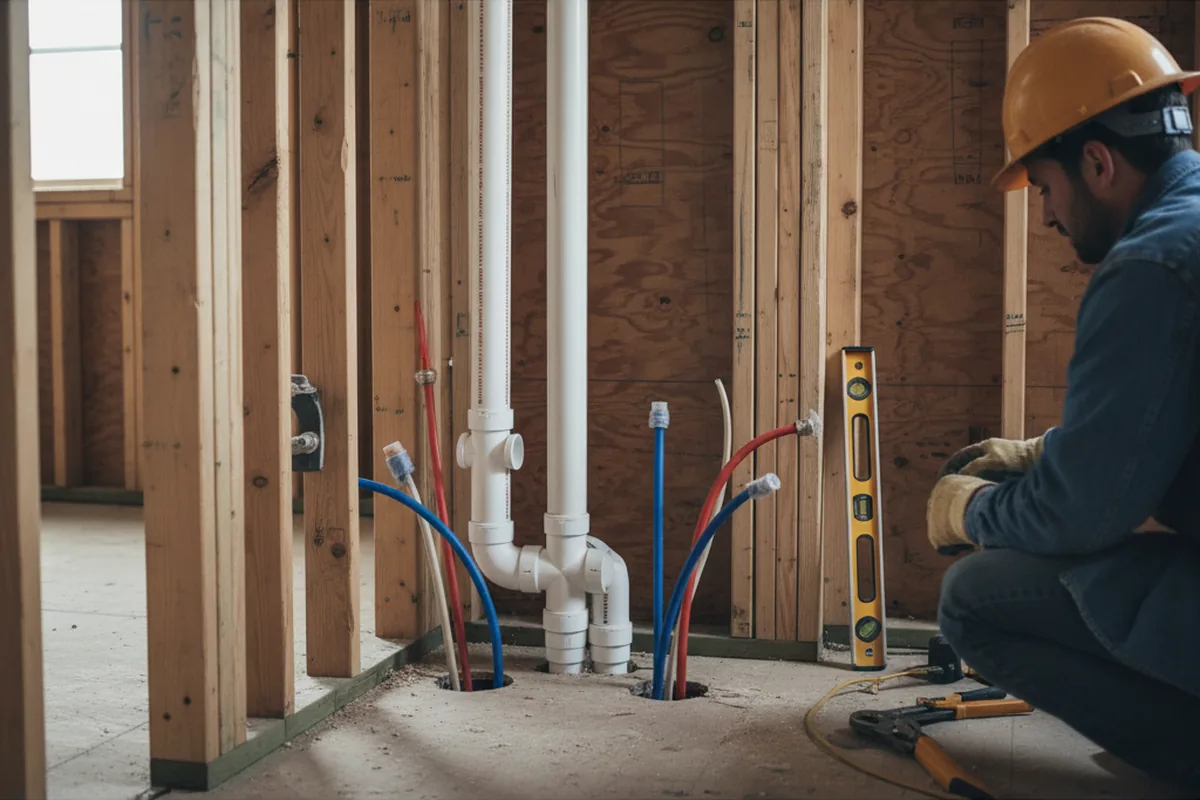 Drain and supply rough-in during Sump Pump Repair in Bonaire